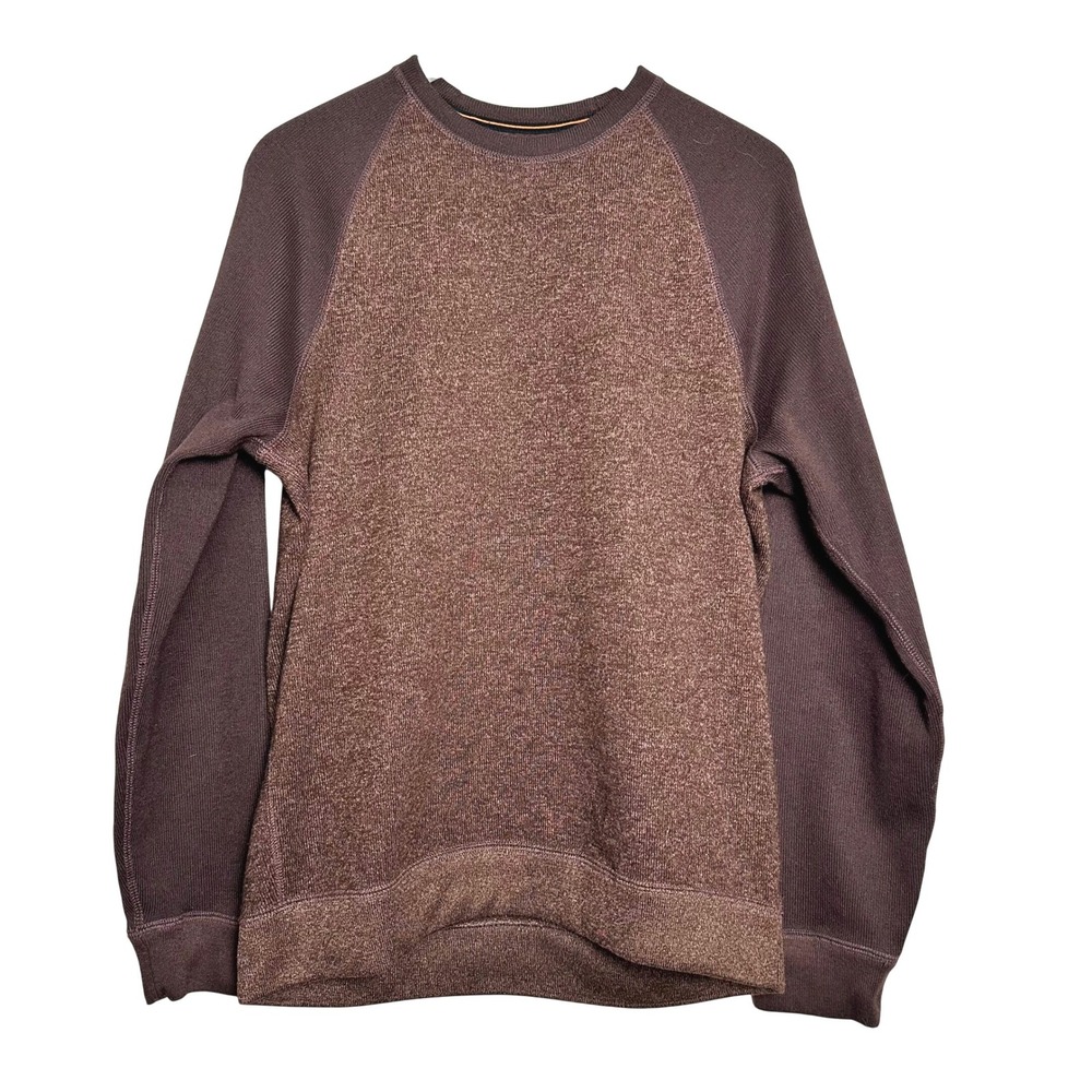 Abercrombie & Fitch Mens Marled Brown Two Tone Raglan Fleece Sweater M